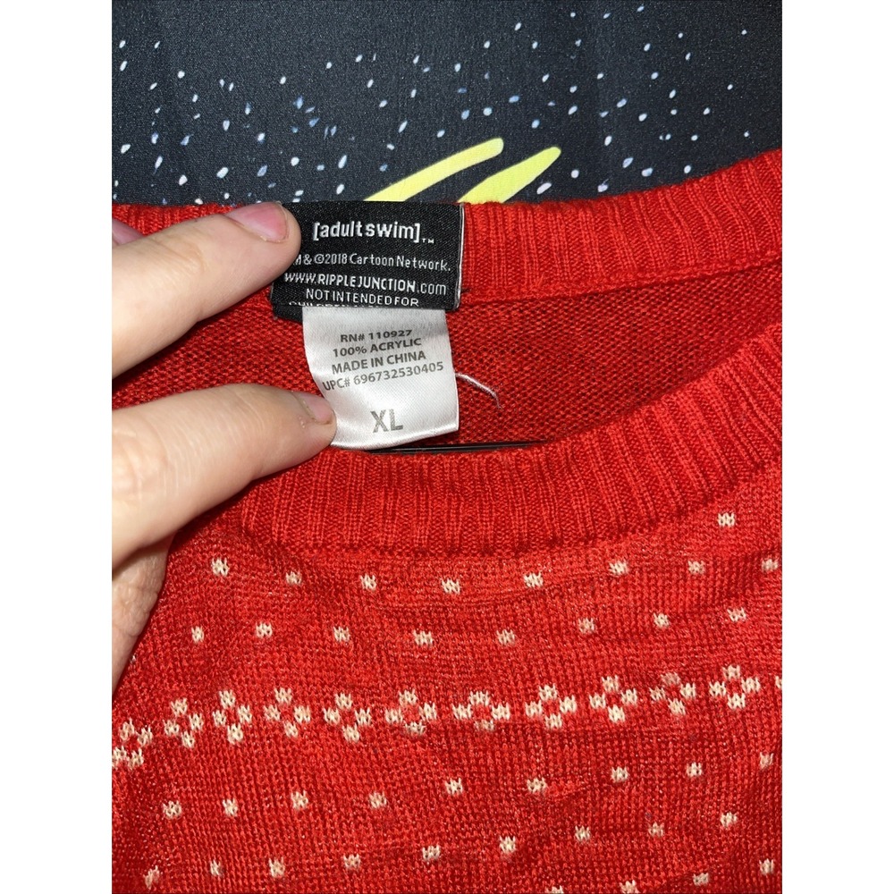Ripple Junction Rick‎ And Morty Red XL Christmas Sweater Merry Rickmas - Picture 2 of 3